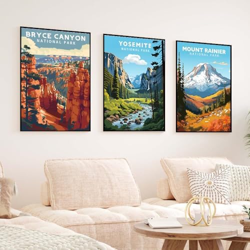 AOSGEDY 6 Pack Paint by Numbers Kit for Adults Beginner, National Park Adult Paint by Number Kits on Canvas Without Frame, DIY Landscape Painting with Numbers Craft for Home Decor 10x14 Inch - Image 2
