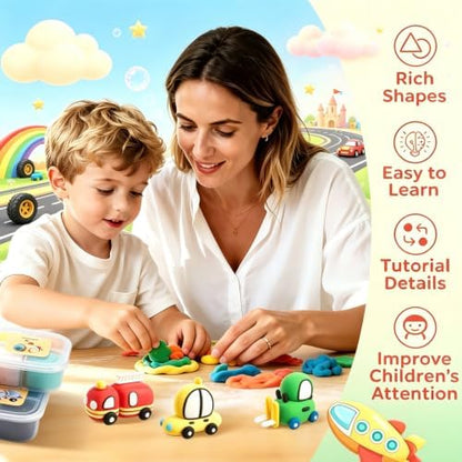 Both idea Air Dry Clay for Kids, Colored Soft Foam Modeling Clay Set with Sculpting Tools DIY Arts Crafts Birthday Fun Party Favors for Boys Girls Ages 3-12 Classroom Activities - Image 5