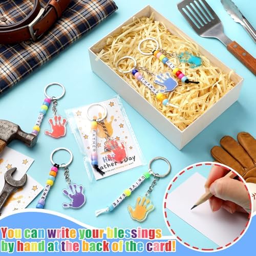 Suncalla 996 Pcs 24 Set Father's Day Keychain Making Kit DIY Bead Crafts - Image 4