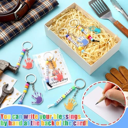 Suncalla 996 Pcs 24 Set Father's Day Keychain Making Kit DIY Bead Crafts - Image 4