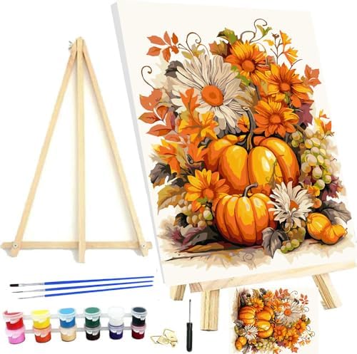 Meothan Framed Paint by Numbers Kits for Adults 12x16in with Wooden Easel by MeothanDiamondPainting