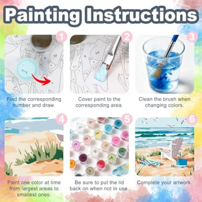 Kalonyth Beach Framed Paint by Numbers Kit for Adults Beginner 8x12 inch - Image 6