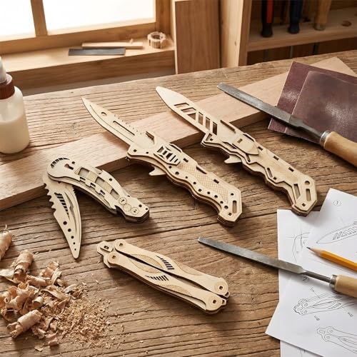 4 Pack 3D Wooden Puzzle for Adults DIY Wooden Puzzles Knife Kit Brain Teaser Mechanical Model Building Toy for Adult Craft Hobby Wood Graduation Art Gift for Teens Men Puzzle Fans - Image 5