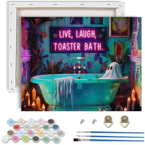 Halloween Paint by Numbers Kit for Adults,Ghost Paint by Number With Frame by TCDZMYGS