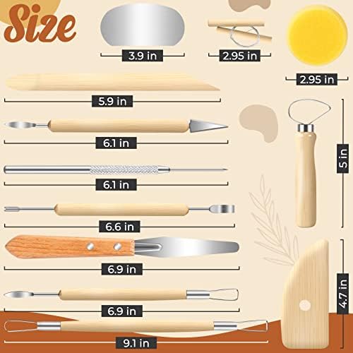 Jetmore 12 Pack Clay Tools Kit, Pottery Tools & Sculpting Tools, Polymer Modeling Clay Cutters Sculpture Set for Carving, Ceramics, Molding, DIY - Image 2