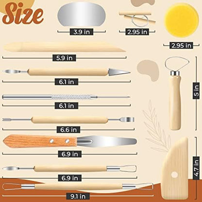 Jetmore 12 Pack Clay Tools Kit, Pottery Tools & Sculpting Tools, Polymer Modeling Clay Cutters Sculpture Set for Carving, Ceramics, Molding, DIY - Image 2