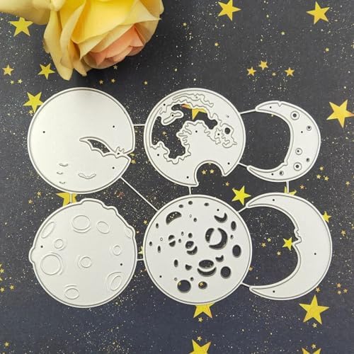 6Pcs/Set Halloween Moon Die Cuts for Card Making, Halloween Cutting Dies for DIY Scrapbooking Photo Album Decorative Embossing Paper Dies for Card Making Templated - Image 2