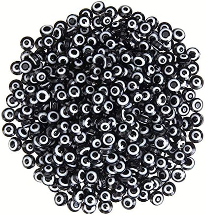 200pcs Evil Eye Beads for DIY Bracelets Necklace Jewelry Making,Black 8mm (Black) - Image 5