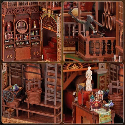 MiniCity Roaring Twenties Book Nook Kit, DIY 3D Bookshelf Insert with LED - Image 4