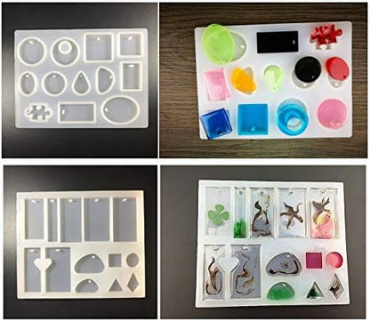 UV Epoxy Resin Kit 8x30ml with Silicone Molds & Bezels & Pigment & Decorations & Lamp & Tweezers, Transparent Crystal Clear No Mixing, Jewelry Making Starter Kit for Resin Crafts - Image 3