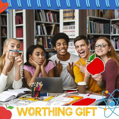 48 Pcs Welcome Back Crafts Color Your Own Paper First Day Apple Bus Backpack Coloring DIY Arts Drawing Party Gift Favor for Adult Painting Activities Party - Image 2