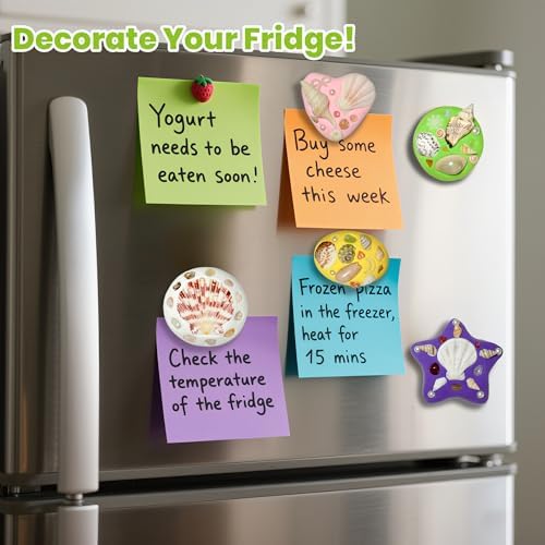 Lywex DIY Clay Magnet Kit, Air Dry Clay for Kids, Ultra Light & Soft, Safe & Non-Toxic, Fridge Magnets Making Kit with Shells, Pearls, Art Craft Gifts for Boys Girls - Image 5