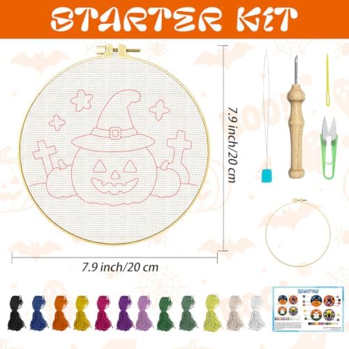 BEUNITONE Halloween Theme Punch Needle Embroidery Kit Adult Beginner - Image 2
