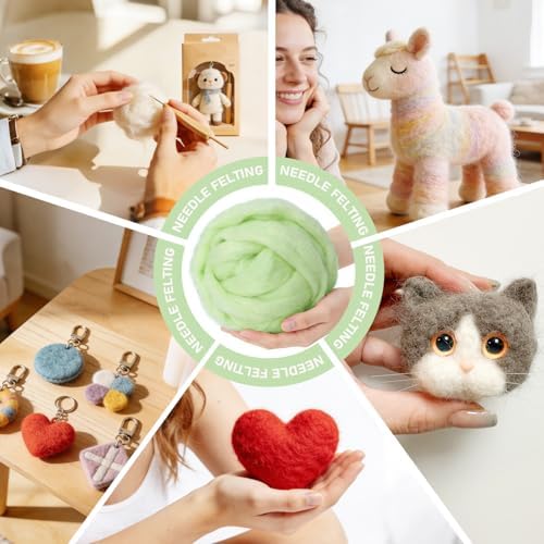 3.4oz Needle Felting Wool Sharp Green for DIY Needle Craft Enthusiasts - Image 4