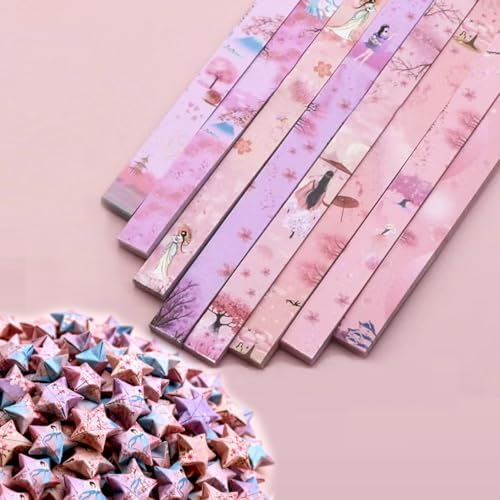 Origami Paper Stars, Colorful Handcraft Origami Lucky Star Paper DIY Paper Arts Creativity Hand Art Crafts (Cherry Blossom Girl(540) sheets) by Hvogvok
