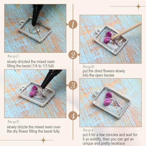 Inbagi 180 Pcs Open Bezels for Resin Jewelry - Image 4