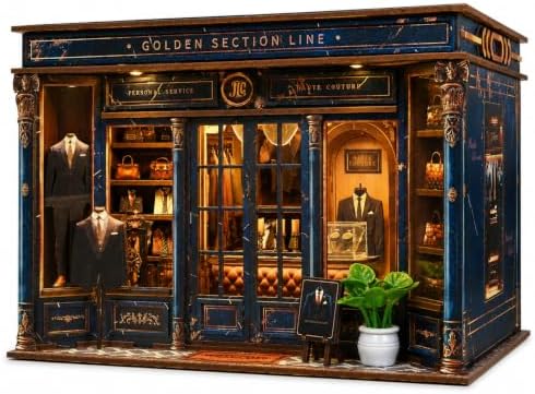 Vintage Tailor Shop Book Nook Kit for Adults, Wooden Puzzle with LED Light by Unknown