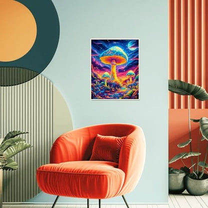 obterie Mushroom Paint by Numbers Kit for Adults Beginner Trippy Oil Painting Kit Adult Paint by Number Kits on Canvas DIY Painting for Beginners Art by Numbers for Gifts Home Wall Decor 16x20 Inch - Image 3