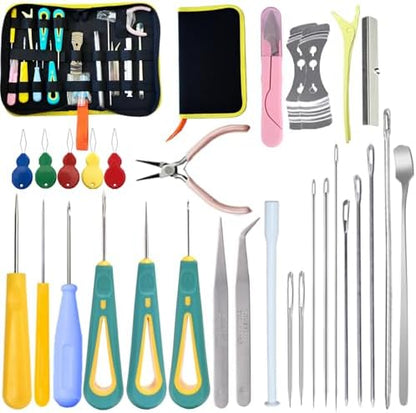 Nimozek 32PCS Professional Candle Making Tools Kit, Candle Wick Punching & Threading Set with Storage Bag, Round Nose Pliers & Essential Accessories for Soy Candle DIY, Mold Punching & Wick Centering by Nimozekd