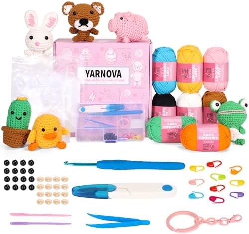 YARNOVA Crochet kit for Beginners, Includes Crochet Hooks, Crochet Accessories, Yarn for Crocheting, Needles. You can DlY Positive Potato and Crochet Animals.Also as a Gifts for Women or man. by Unknown