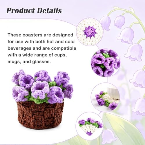 Yarniss Lily of the Valley Coaster Crochet Kit Beginner w/Video Guide - Image 4