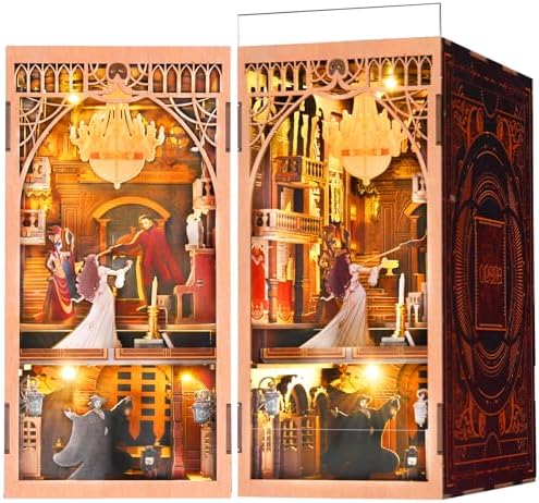 MiniCity Phantom of the Opera Book Nook Kit, DIY 3D Wooden Puzzle with LED by MiniCity