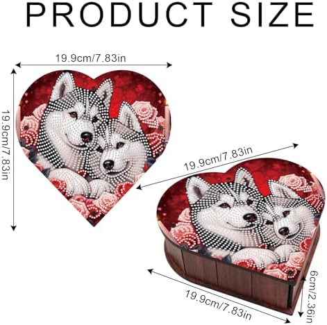 DIY Diamond Painting Kit Storage Box, Loving Dogs Diamond Decorative Craft Heart Shaped Kit, Desktop Item Storage, Multifunctional Creative Craft Gift - Image 2