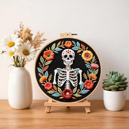 Herdiese Halloween Embroidery Kit, Beginner Cross Stitch Kits with Hoop - Image 4