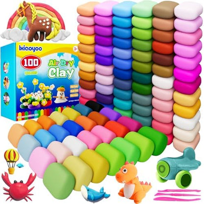 Ixiaoyoo Air Dry Clay, 100 Colors Foam Modeling Clay for School Projects by Ixiaoyoo