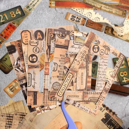 Vintage Scrapbook Kit, 90 Sheets Retro Tag Labels Collection, Scrapbooking Stickers and Decorative Papers Collage Materials, Ephemera for Junk Journal Supplies, Journaling, Crafts Arts, Scrap Booking - Image 6