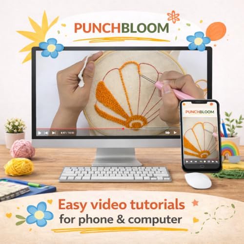 Punch Needle Coaster Kit for Adults Beginners, Easy Punch Embroidery Starter Set with Instructions – Fun Mug Rug Making Kit for Table Decor & Festival DIY Gifts (6pcs Marine Life) - Image 4