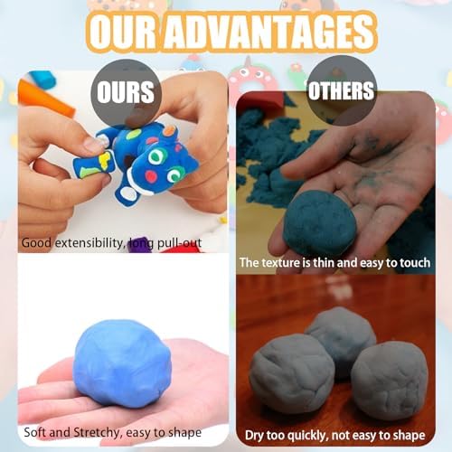 Adult Magic Foam DIY Molding Clay,Air Dry Clay Set 48 Colors Ultra Light Modeling Clay with 3 Tools 150 Accessories and 5 Display Balls Soft Non Sticky Safe DIY Craft for Sculpting Arts and GIF - Image 6