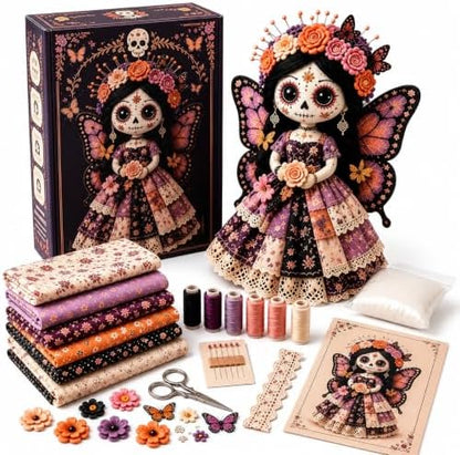 Day of the Dead Patchwork Doll DIY Sewing Kit for Adults，Color-B by Unknown