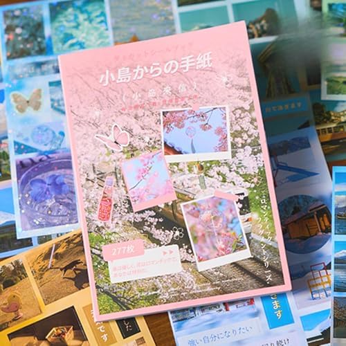Japanese Kawaii Sticker Book - 20 Sheets Cute Cherry Blossom Island Vibe Stickers for Journals, Planners, Scrapbooking & Water Bottles - Holographic Glitter Vinyl Decals (277 Pcs, Pink) by JUNKJWBZ%7CPeelStickInspir