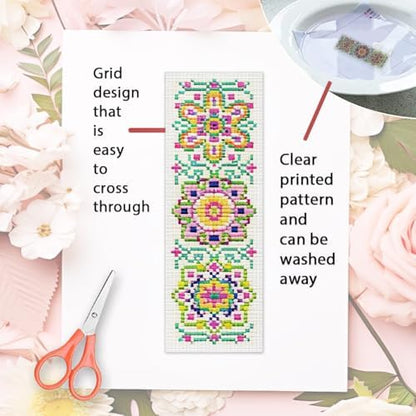 ORIGACH 6 Set Mandala Flower Cross Stitch Bookmark Kit for Beginner - Image 3