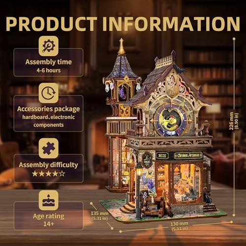Time Magic Club Miniature House Kit 3D Wooden Puzzle for Adults - Image 5