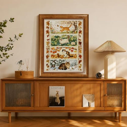 Cat Animals Scenery Stamped Cross Stitch Kits for Beginner 12x16 Inch - Image 4