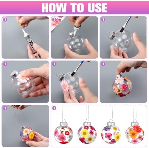 Tinideya 184 Pcs 12 Sets DIY Christmas Ball Ornaments Kit Hanging Adults - Image 3