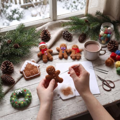 HunnmingRe 32 Set Needle Felting Kit with Wool Roving Needles,Christmas - Image 4
