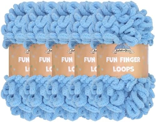 JubileeYarn Fun Finger Loops Yarn - Maritime Blue - 5 Skeins by BambooMN