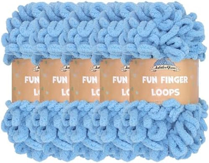 JubileeYarn Fun Finger Loops Yarn - Maritime Blue - 5 Skeins by BambooMN