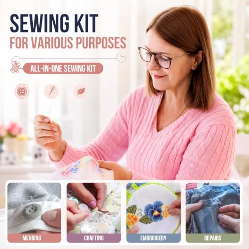 Coquimbo Sewing Kit Mini Travel, Dorm Room Essentials for Girls (Black, S) - Image 4
