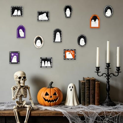 12 Sets Halloween Crafts for Adults Wood Ghost DIY Frames Decoration - Image 6