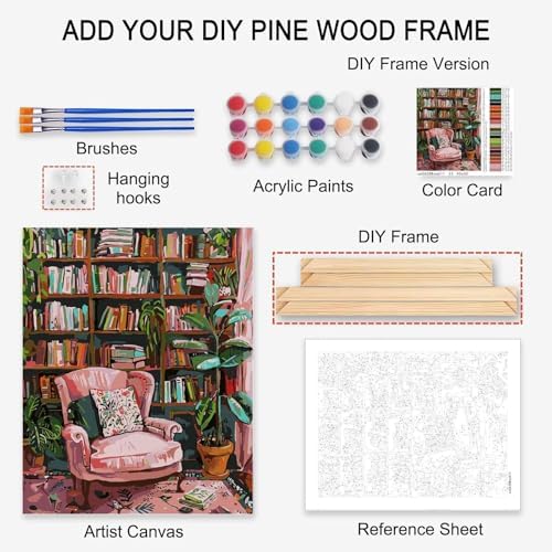Beautiful Flowers Digital Canvas DIY Children's Digital Painting Classic Pattern Design,Abstract Graffiti Digital Painting, Modern Art Color Picture Digital Painting, (DIY Frame) - Image 4