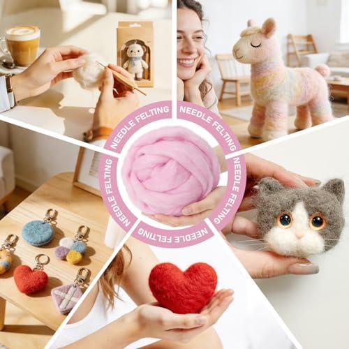 3.4oz Needle Felting Wool Pink Cherub for DIY Needle Craft Enthusiasts - Image 4