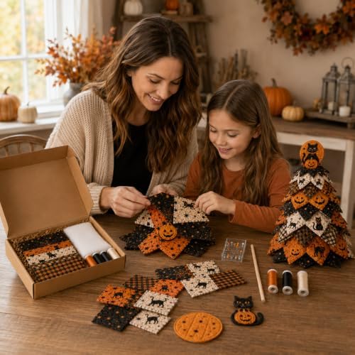 DIY Halloween Quilted Fabric Tree Kit, 3D Layered Sewing Craft Set Adults - Image 3