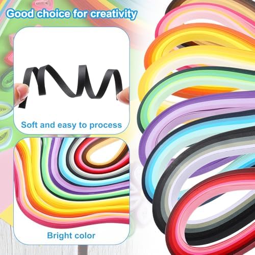 PATIKIL 390 x 7mm Rainbow Quilling Strips Paper,400 Pcs Origami Paper Quilling Strip for Art DIY Hand Craft Christmas, Gradient Blue - Image 3