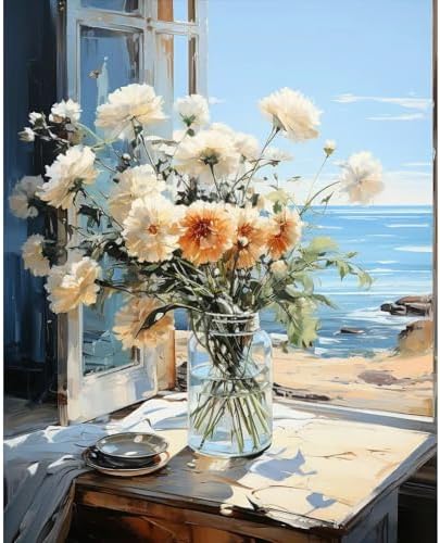PRASIO Paint by Numbers Kit for Adults Beginner, Flower Adult Paint by Number Kits on Canvas, DIY Acrylic Watercolor Oil Paint by Number for Adults for Home Decor Gift 16x20 Inch by Unknown
