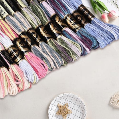 12 Skeins 105 Yards Embroidery Thread Variegated Cross Stitch Floss Bulk 6 Ply Polyester Yarn Colorful Friendship Bracelet String for Sewing Making Needlecraft Knitting Clothes Stitching - Image 3