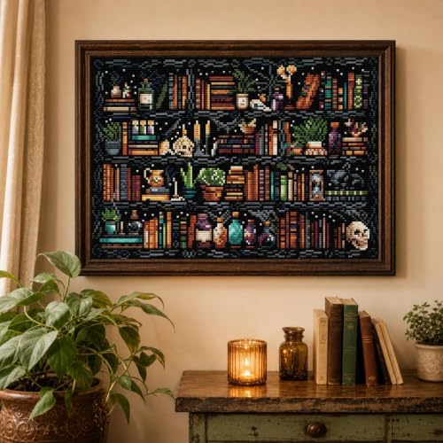 WUSARPLY Bookshelf Stamped Cross Stitch Kits for Beginners Adults - Image 2